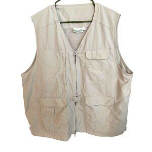 Magellans Santa Barbara Beige Travel Fly Fishing Vest XL Quick Dry Multi Pockets